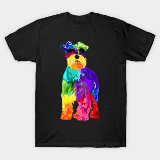 Dog Lover Gifts Mini Schnauzer Colorful Miniature Schnauzer T-Shirt